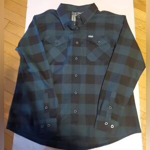 Dixxon Evergreen form and function flannel Womens size 2XL green/black plaid